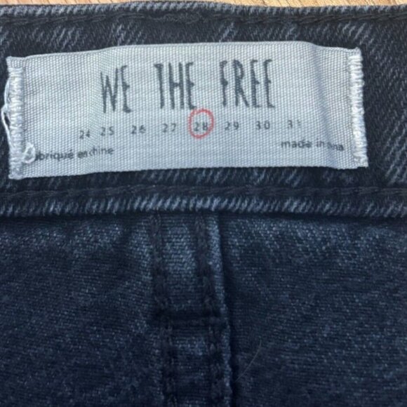 Free People We The Free Zip Up Mini Skirt Distressed Black Denim Womens 28 - Picture 4 of 6
